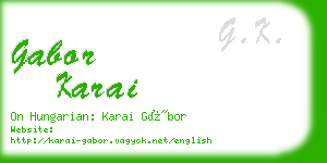 gabor karai business card